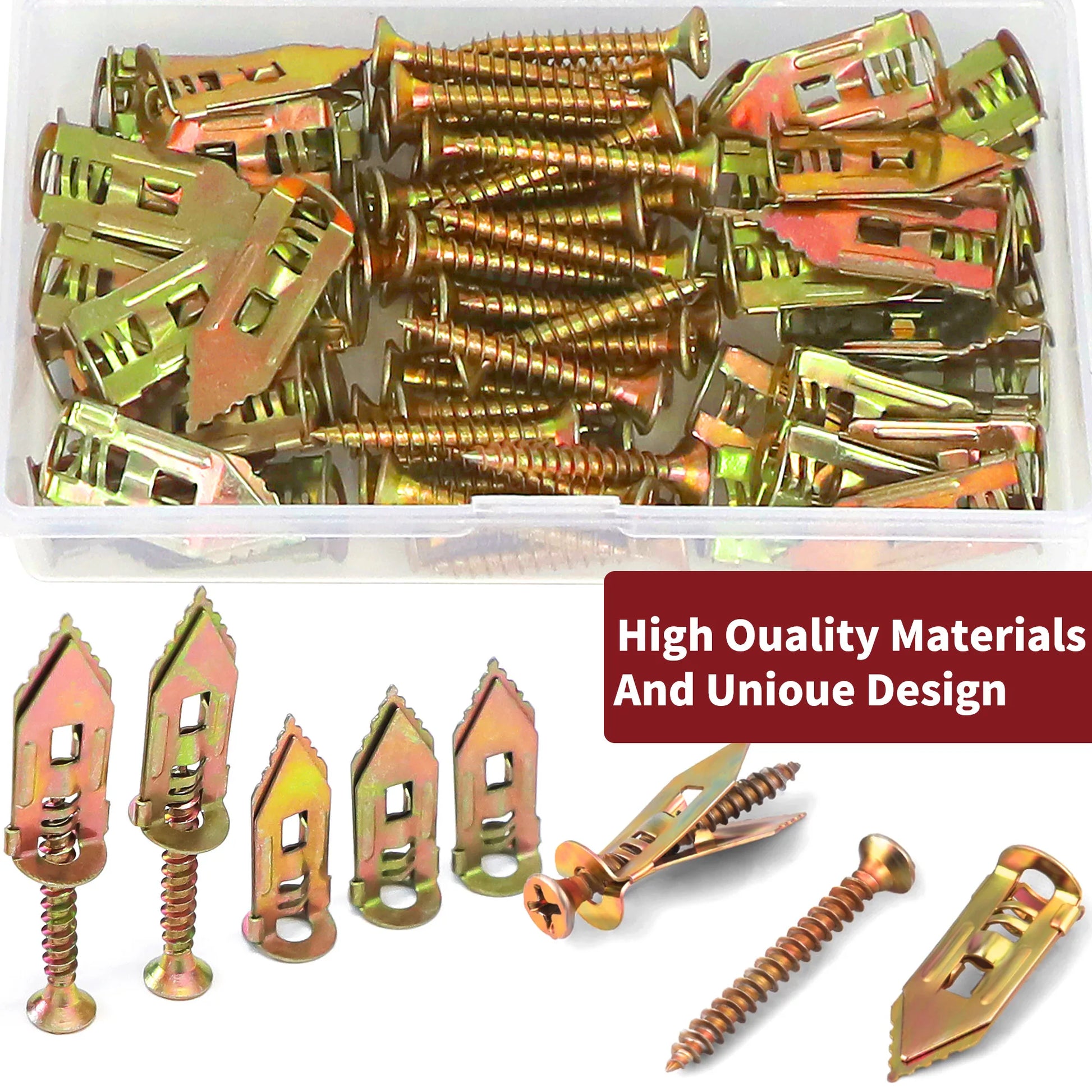 84Pcs Multipurpose Self-Drilling Anchor and Screw Assortment Kit Fasteners Tools Repair Accessories Safe and Easy Installation