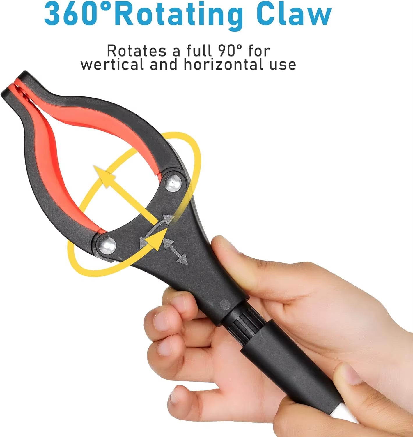 Upgrade Pick up Stick Litter Picker 360° Rotating Head 32" Foldable Lightweight Trash Claw Grabbers for Elderly Reaching Tool